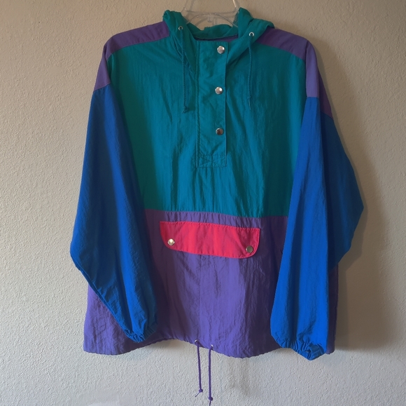 Sports Accent Other - VINTAGE Sports Accent Color Blocked Windbreaker